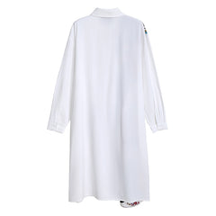 Short Sleeves Contrast Color Printed Midi Dress