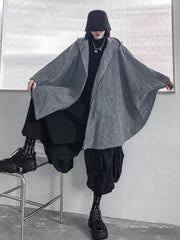 Casual Batwing Sleeves Roomy Zipper Jackets Outerwear