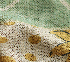 Printed Simple Knitted Loose Hollow T-Shirt