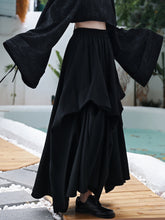 Women Solid Color High Waist Irregular Pile Skirt