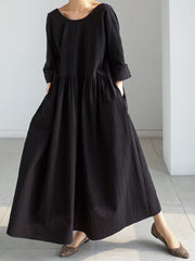Loose Comfortable Graceful Black Long Dress