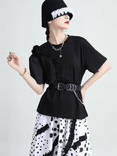 Solid Color Loose Round Neck Short Sleeve T-Shirt