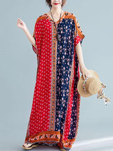 Loose National Style Retro Printed Long Dress