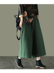 Retro Elastic Waist Loose Wide Leg Pants