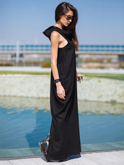 Urban High-Neck Sleeveless Maxi Dress