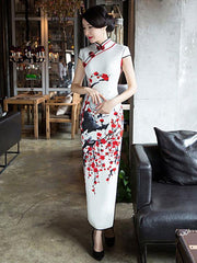 Plum Blossom Long Cheongsam Dress
