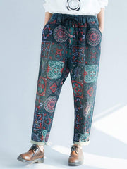 Casual Printed Straight Leg Pants