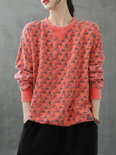 Retro Floral Loose Sweatshirt