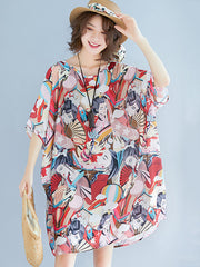 Original Chiffon Round-Neck Dress
