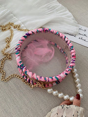 Women Hand Woven Chain Small Round Bag