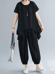 Plus Size Casual Black Summer Suits