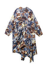 Tie-Dyed Ruffled Cropped Midi Dress