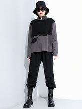 Women Solid Color Pullover Irregular Sweatshirt