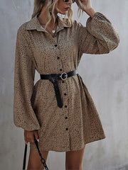Women Casual Lantern Sleeve Floral Print Dress