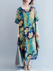 Loose Simple Ramie Cotton Dress