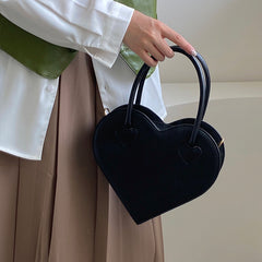 Retro Heart Shape Simple Handbag