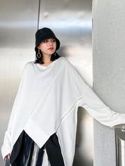 Loose Solid Zipper Cropped Blouse
