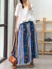Ethnic Style Stitching Floral Casual Skirt