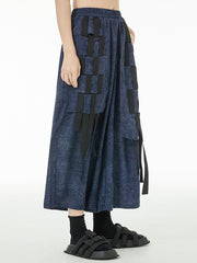 Wide Leg Roomy Elasticity Streamer Casual Pants Bottoms Ninth Pants