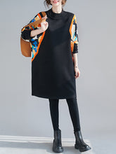 Women Print Stitching Round Neck Pullover Bottoming Shirt