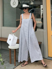 Casual Striped Wide-leg Jumpsuit