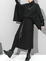 Bandage Cropped Solid Skirt