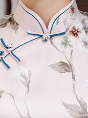 Two-Layer Zipper Improved Short Cheongsams
