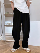 Solid Color High Waist Straight Leg Casual Wide Leg Pants