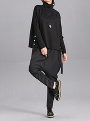 Women All Match Irregular Solid Color Sweatshirt