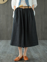 Loose Solid Send The Belt Wide-Leg Pants