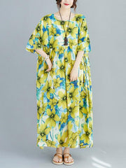 Plus Size Loose Floral Maxi Dress