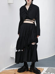 Women Asymmetrical Slimming Detachable Strappy Skirt