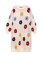 Padded Long Loose-Fitting Floral Dress