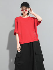 Casual Zipper Half-Sleeve T-Shirts