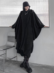 Casual Batwing Sleeves Roomy Zipper Jackets Outerwear
