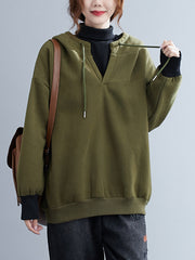 False Two Split-Joint Hooded Sweatshirt