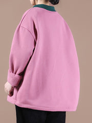 Car Printed Loose Thick Sweatshirt