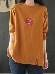 Vintage Round-Neck Long Sleeves T-Shirt