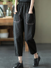 Retro Loose Split-joint Casual Harem Pants