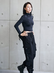 Casual Solid Stylish High-Waisted Pants