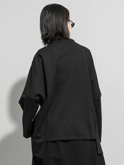 Women Loose Pleated Off Shoulder Long Sleeve T-Shirt