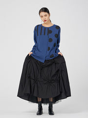 Retro Loose Geometric Polka-Dot Sweatshirt