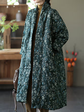 Retro Double-Breasted Floral Coat
