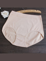 5Pcs Solid Color High Waist Breathable Panties