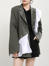 Loose Split-Joint Lace Lapel Outwear