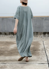 Simple Light Color-Block Solid Maxi Dress
