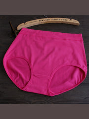 5Pcs Solid Color High Waist Breathable Panties