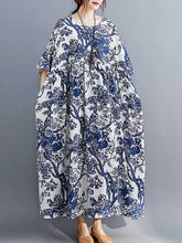 Original Round-Neck Floral V-Neck Dress