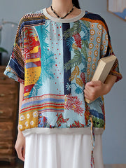 Round Neck Printed Half Sleeves T-Shirt