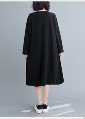 Women Loose Round Neck Print Casual Dress